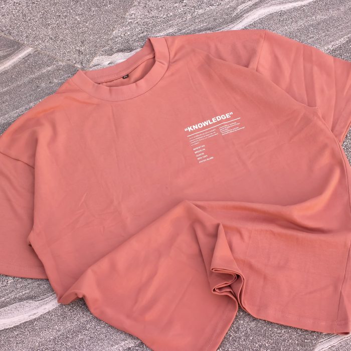 "KNOWLEDGE" Mauve Oversized Tshirt