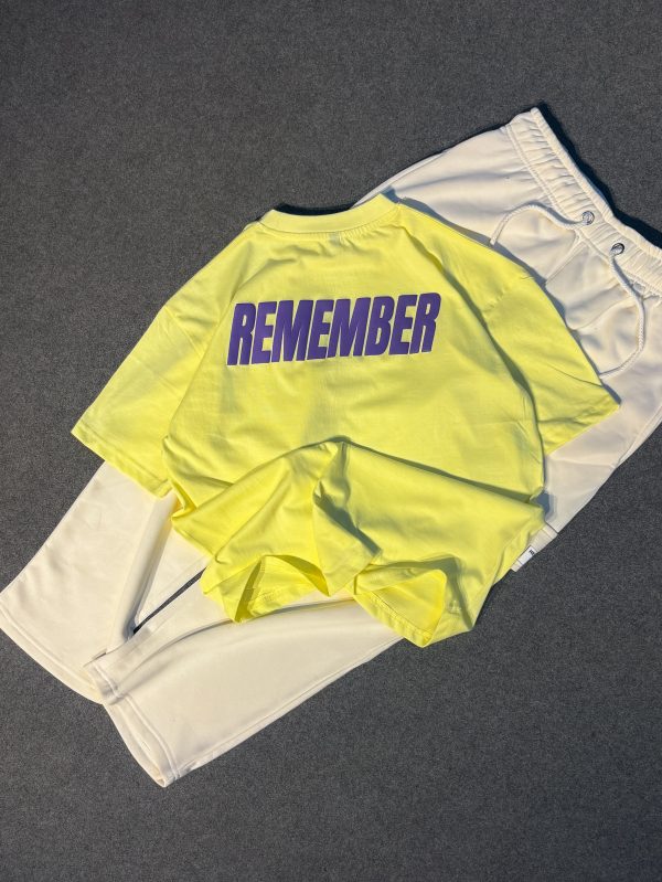 "REMEMBER"Puff printed Oversized Tshirt
