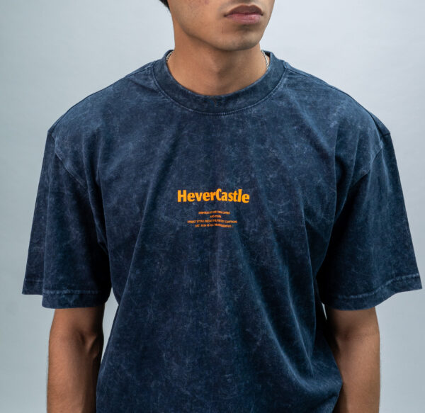 "HC" Navy Blue Oversized Acid Washed Tshirt