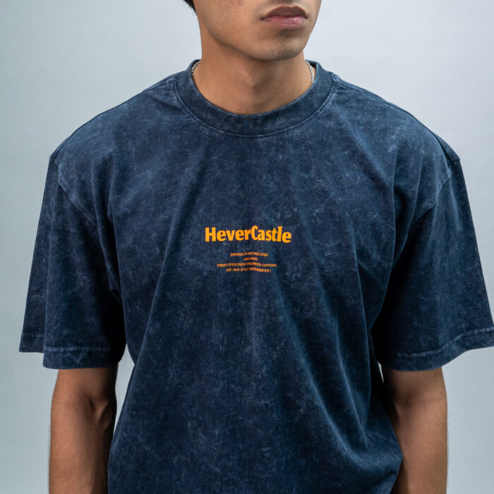 "HC" Navy Blue Oversized Acid Washed Tshirt