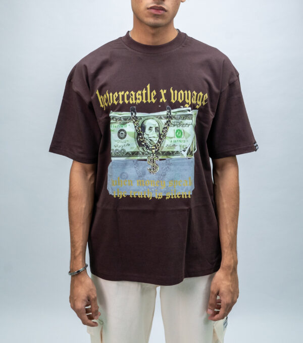 "HCXV MONEY" Deep Brown Oversized Tshirt