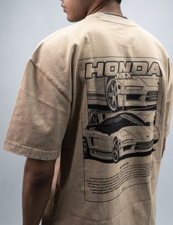 "HONDA" Khaaki Oversized Acid Washed Tshirt