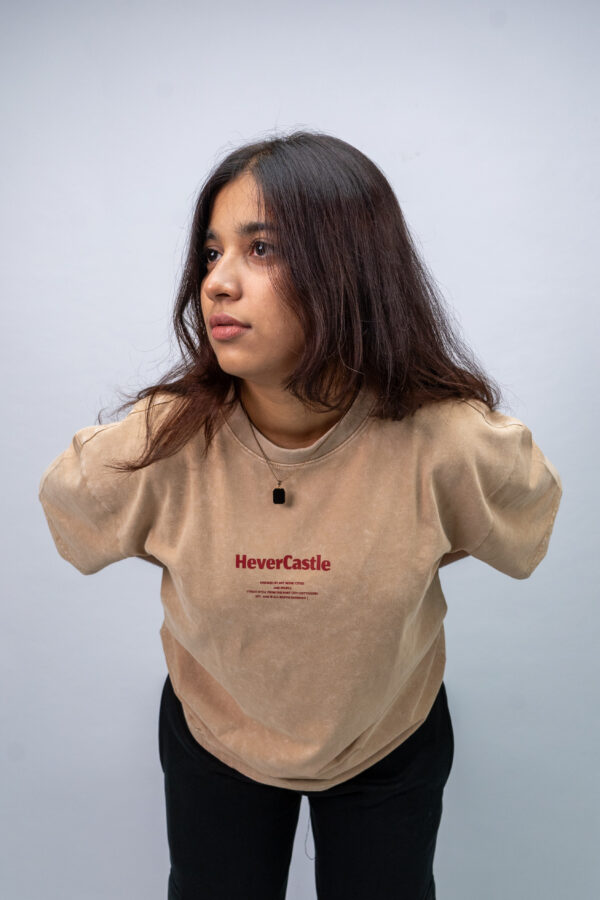 "HC" Khaaki Oversized Acid Washed Tshirt
