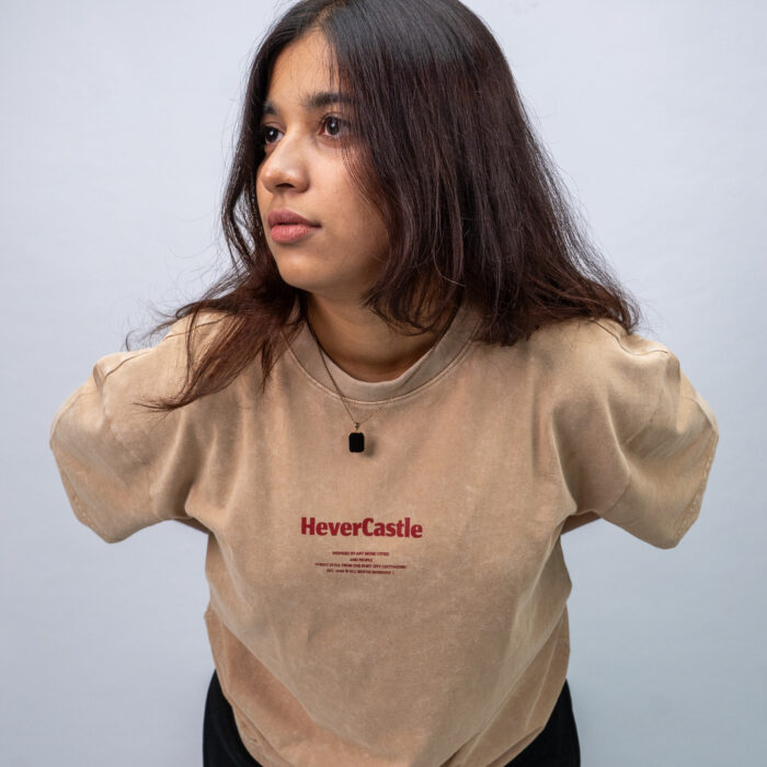 "HC" Khaaki Oversized Acid Washed Tshirt