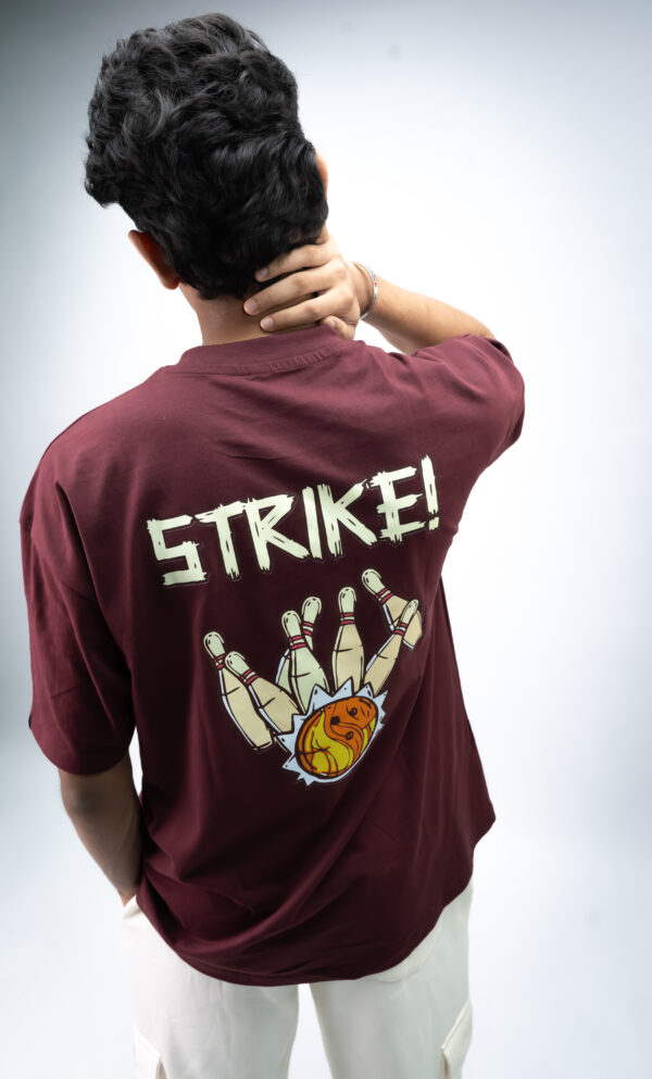 "STRIKE" Maroon Oversized Tshirt