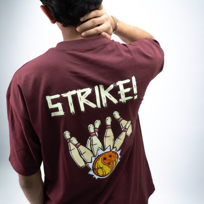 "STRIKE" Maroon Oversized Tshirt
