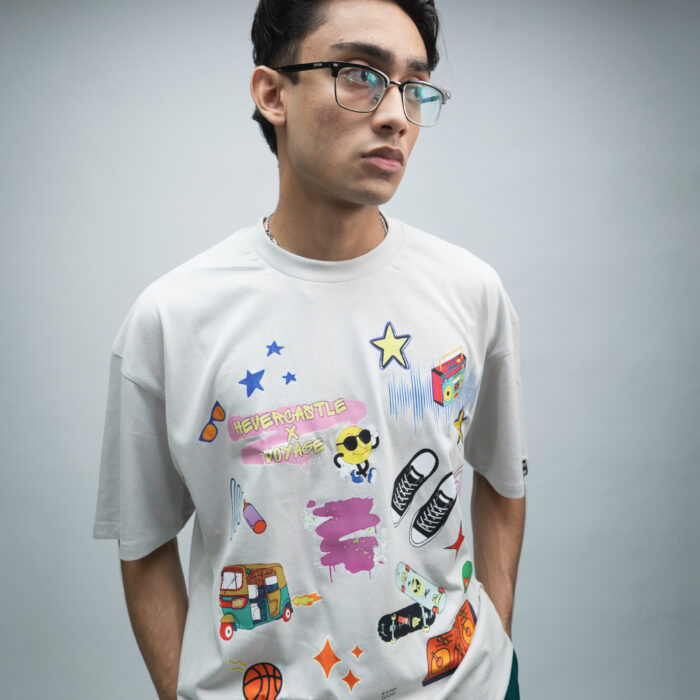 "STREET" Silver Oversized Tshirt