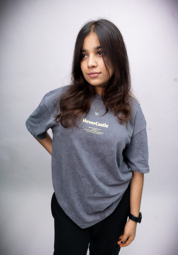 "BROKE" Coal Oversized Acid Washed Tshirt - Image 2