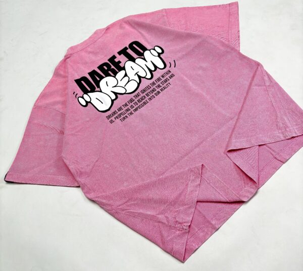 "Dare To Dream" Hot Pink Oversized Acid Washed Tshirt