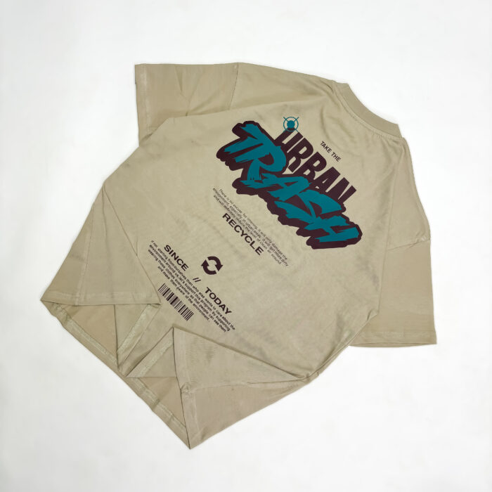 "Trash" Beige Oversized Tshirt