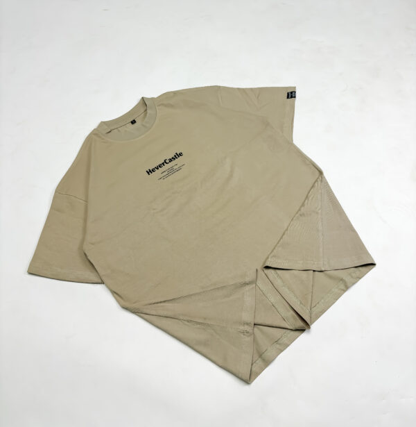 "Trash" Beige Oversized Tshirt - Image 2