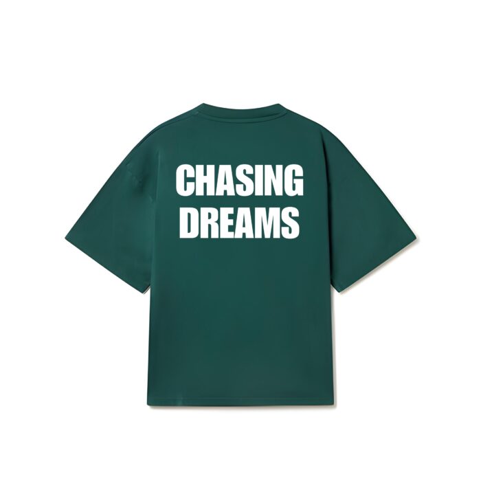 "CHASING DREAMS" Green Oversized Tshirt