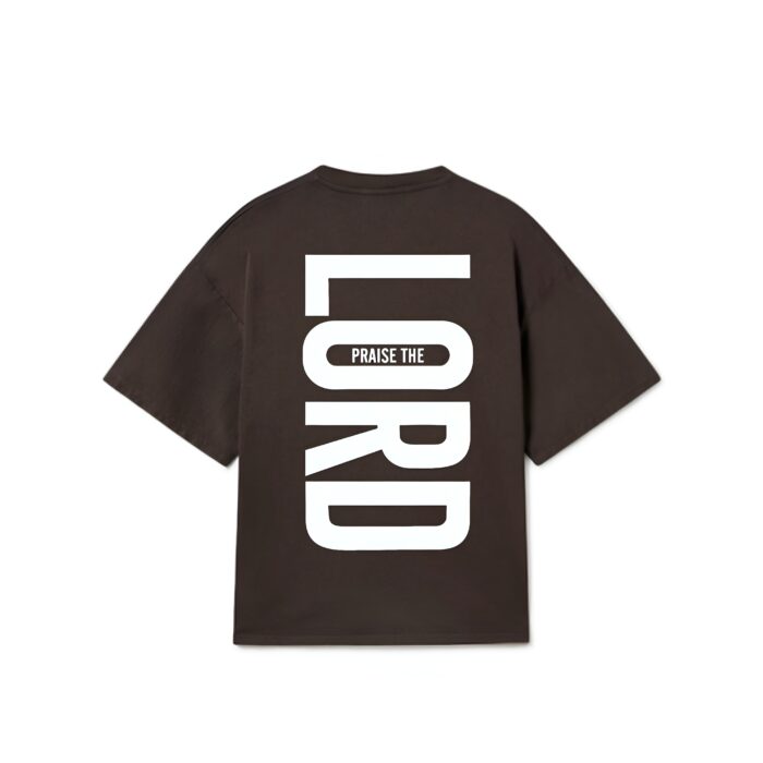 "PRAISE THE LORD" Brown Oversized Tshirt