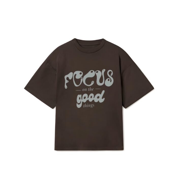 "FOCUS" Brown Oversized Tshirt