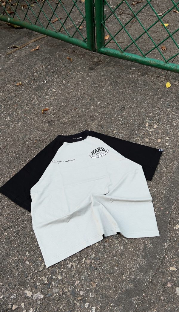 Silver-Black Raglan Oversized Tshirt