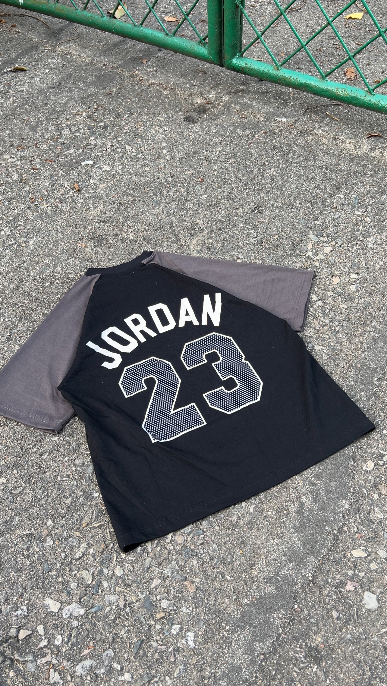 Black-Grey Raglan Oversized Tshirt