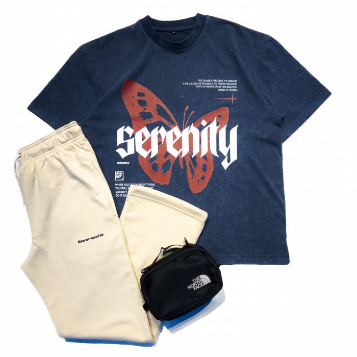 "SERENITY" Blue Oversized Acid Washed Tshirt