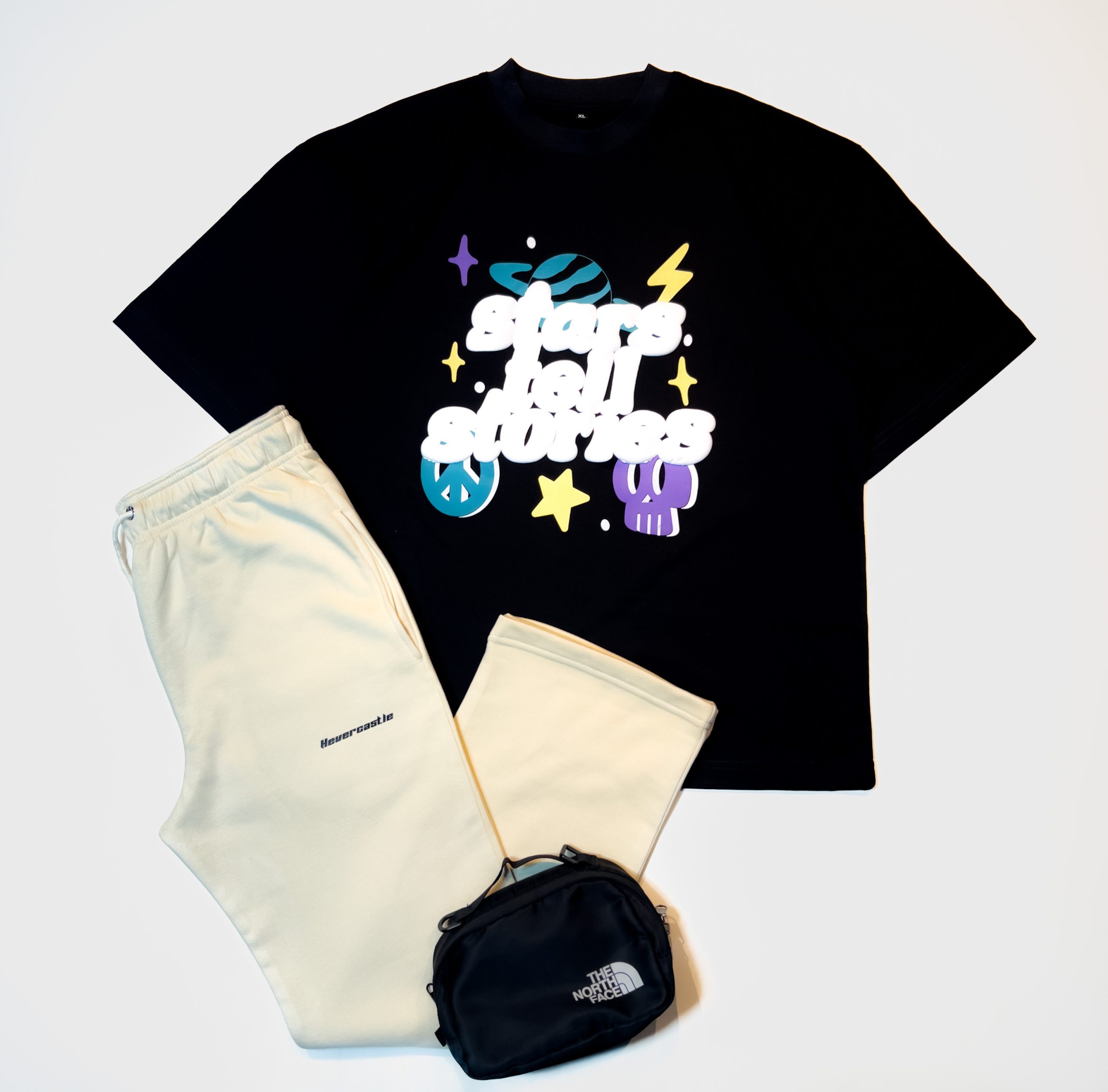 "STARS" Black Oversized Tshirt