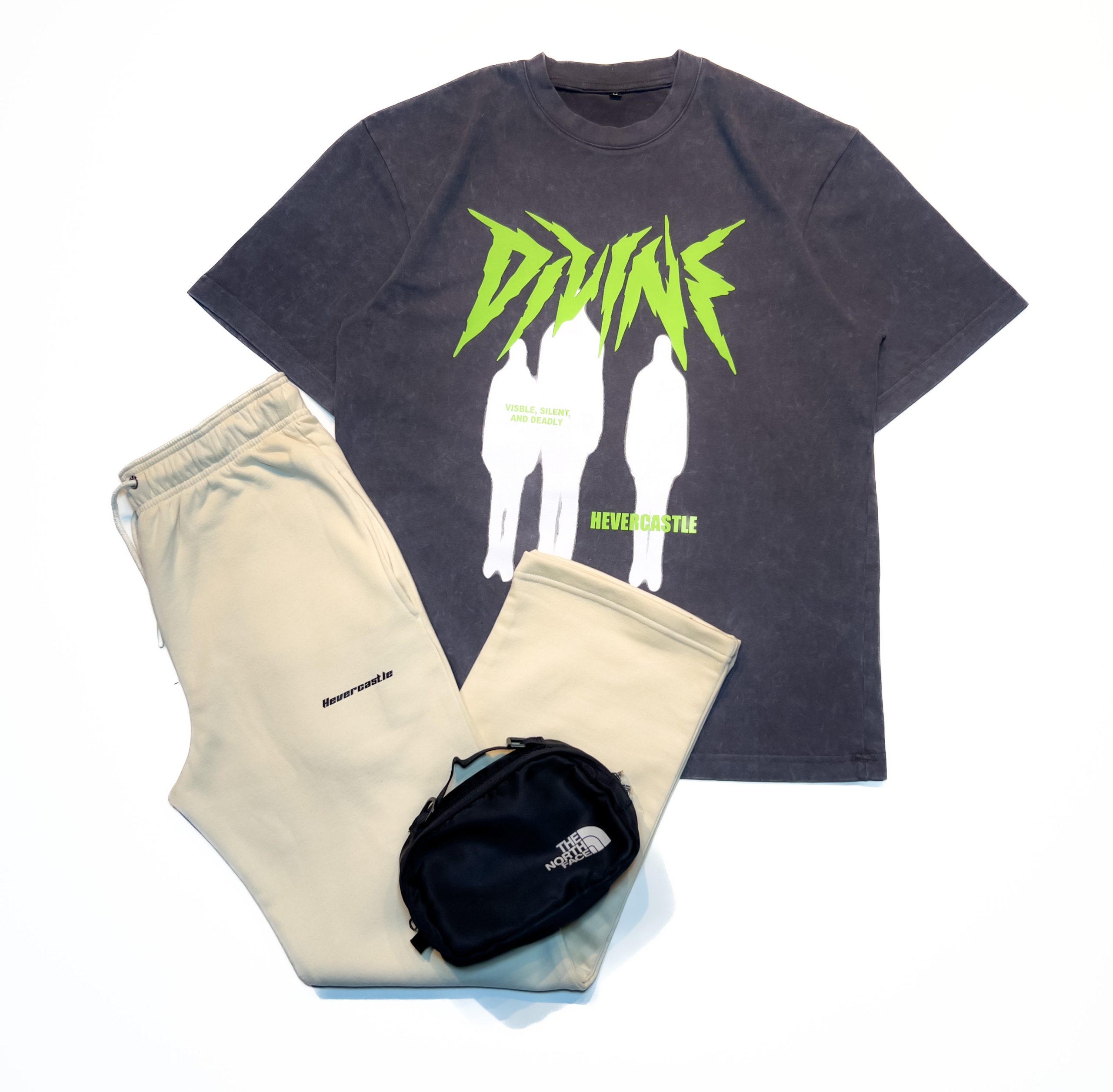 "DIVNE" Coal Oversized Acid Washed Tshirt