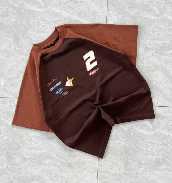 Brick-Brown Raglan Oversized Tshirt